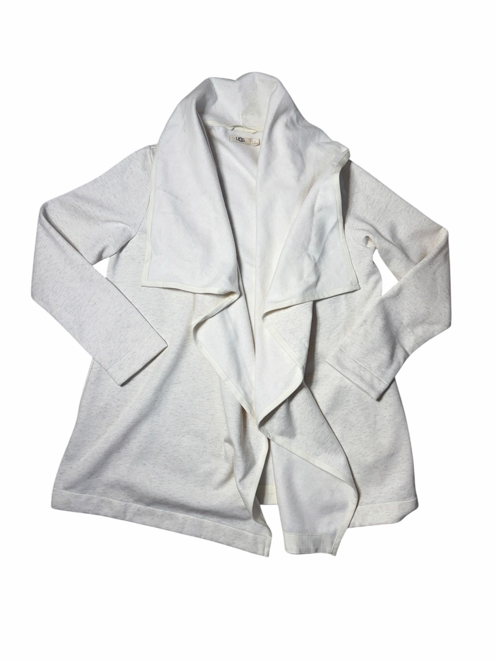 Ugg Cream Janni Fleece Open Front Cardigan Womens L